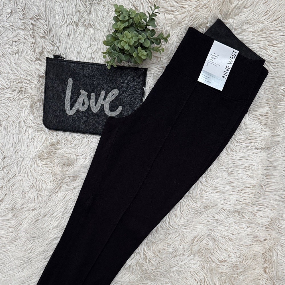 Nine West Stretch Knit Smoothing Leggings 💗 Black - Picture 2 of 12